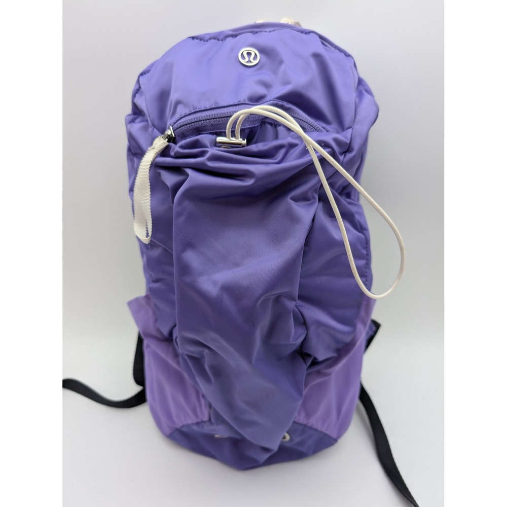 LULULEMON BACKPACK Run Like A Gazelle Purple Running Bag GYM Workout CINCH - Picture 1 of 8